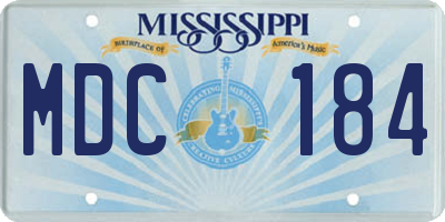 MS license plate MDC184
