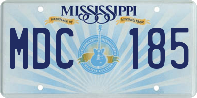 MS license plate MDC185