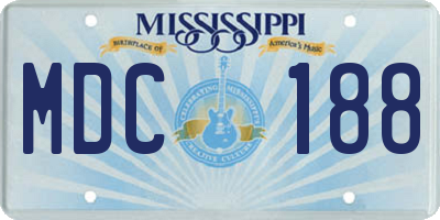 MS license plate MDC188