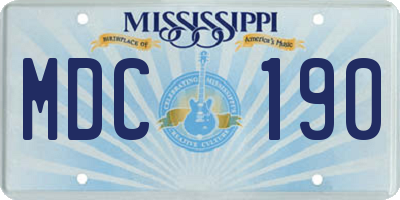 MS license plate MDC190
