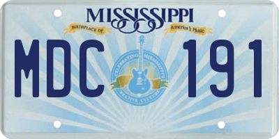 MS license plate MDC191