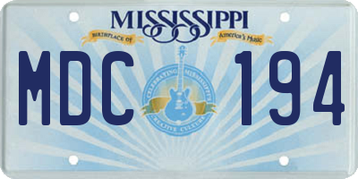 MS license plate MDC194