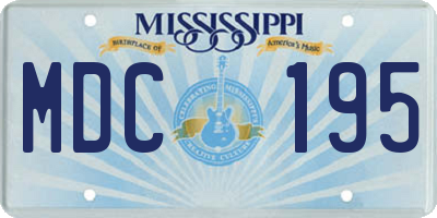 MS license plate MDC195