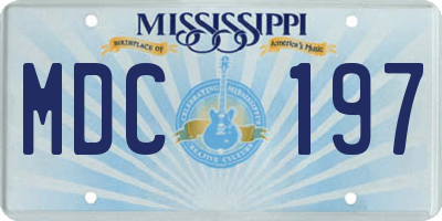 MS license plate MDC197