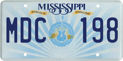 MS license plate MDC198
