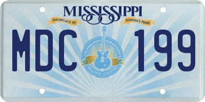 MS license plate MDC199