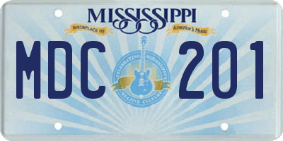 MS license plate MDC201
