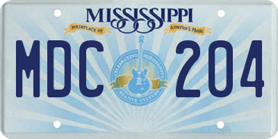 MS license plate MDC204