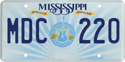 MS license plate MDC220