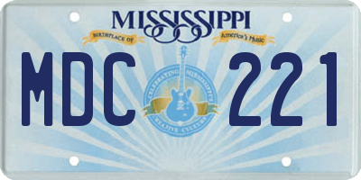 MS license plate MDC221
