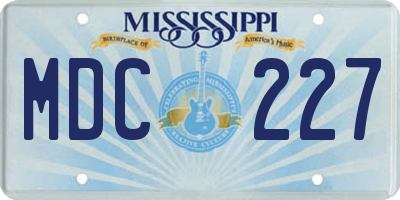 MS license plate MDC227