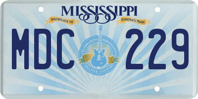 MS license plate MDC229