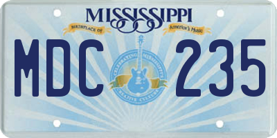 MS license plate MDC235