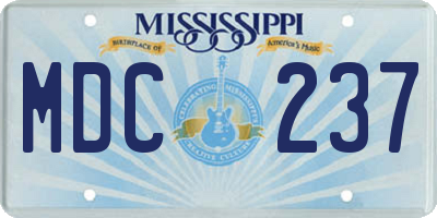 MS license plate MDC237