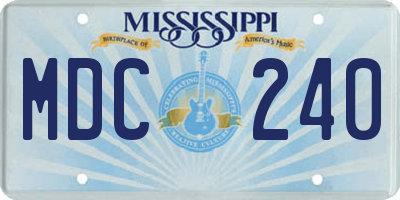 MS license plate MDC240