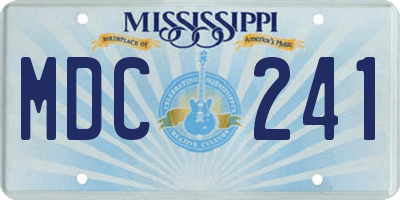 MS license plate MDC241