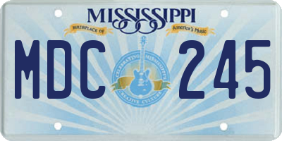 MS license plate MDC245