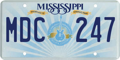 MS license plate MDC247