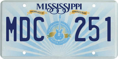 MS license plate MDC251