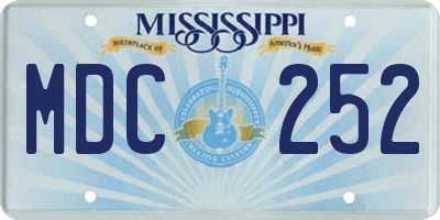 MS license plate MDC252