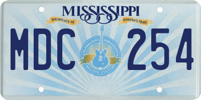 MS license plate MDC254
