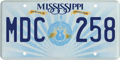 MS license plate MDC258