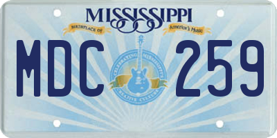 MS license plate MDC259