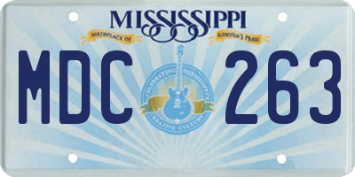 MS license plate MDC263