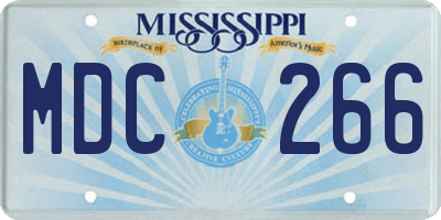 MS license plate MDC266