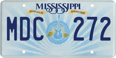 MS license plate MDC272
