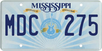 MS license plate MDC275