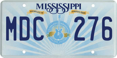 MS license plate MDC276