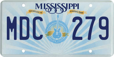 MS license plate MDC279