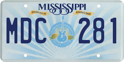 MS license plate MDC281