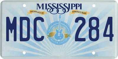 MS license plate MDC284