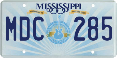 MS license plate MDC285