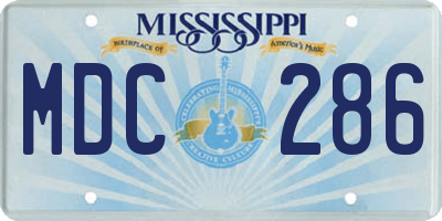 MS license plate MDC286