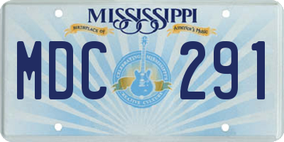 MS license plate MDC291