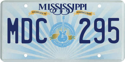 MS license plate MDC295