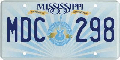 MS license plate MDC298