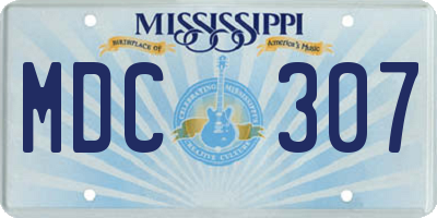 MS license plate MDC307