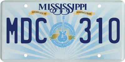 MS license plate MDC310