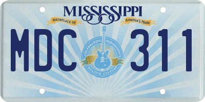 MS license plate MDC311