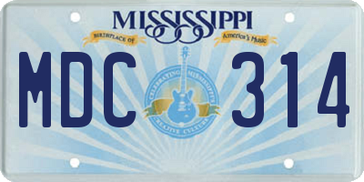 MS license plate MDC314
