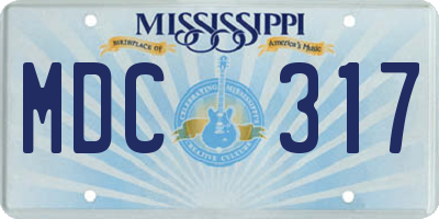 MS license plate MDC317