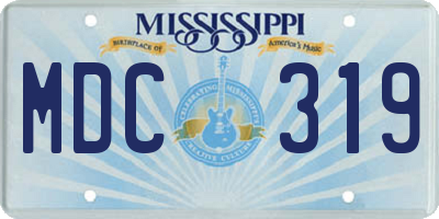 MS license plate MDC319