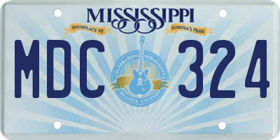 MS license plate MDC324