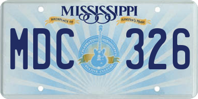 MS license plate MDC326