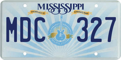 MS license plate MDC327