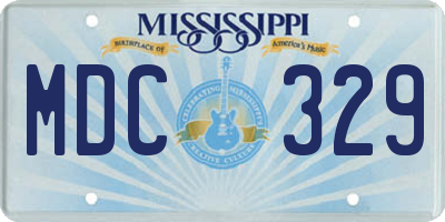 MS license plate MDC329